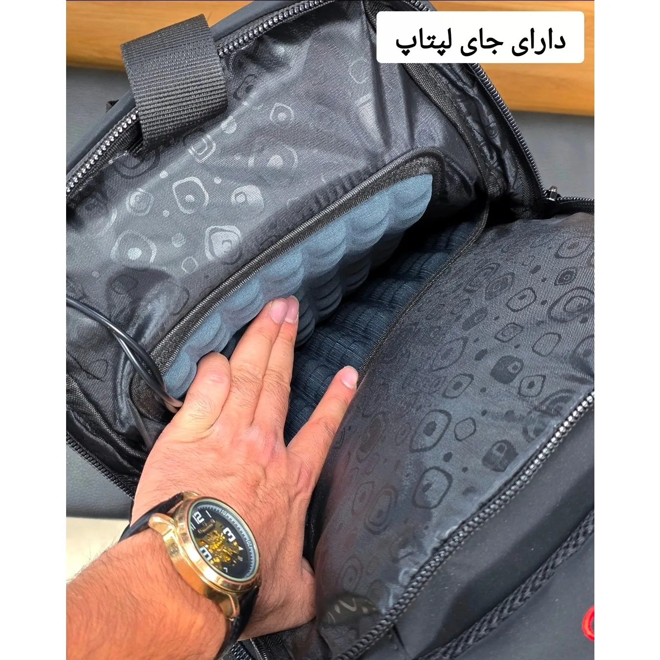 کوله پشتی اسپرت پارچه دیبا خارجی سه خانه لپتاپ دار ضد تعریق