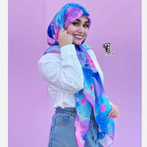 روسری نخ طرح گلکسی قواره بزرگ 140