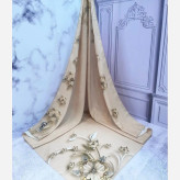 روسری مجلسی نخ کاستوم قواره 140 طرح نبات