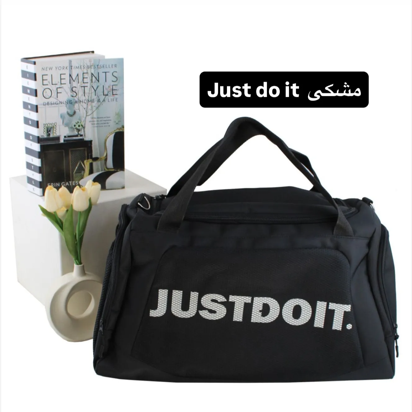 ساک ورزشی و روزمره پارچه ای سه بند با ابعاد 34 در 53 سانتیمتر