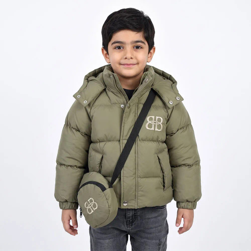 کاپشن باکسی پفکی پسرانه رنگ عدسی