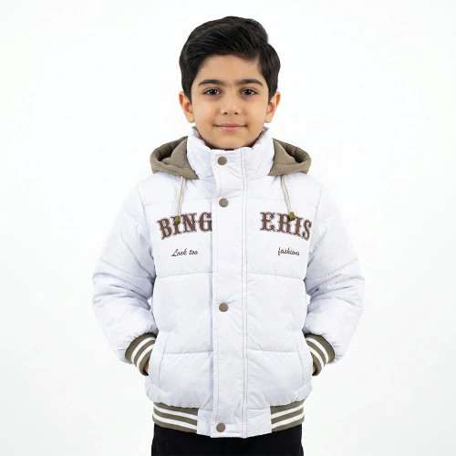 کاپشن سیلیکونی پسرانه BING رنگ سفید