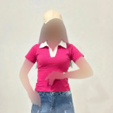 پولوشرت زنانه یقه سفید پارچه کبریتی