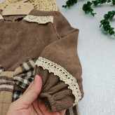 پیراهن دخترانه مجلسی مخمل کبریتی و موهر سایز 2 تا 12 سال